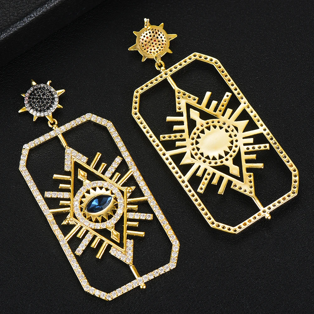 Женские серьги с фианитами Siscathy новые роскошные в турецком стиле для