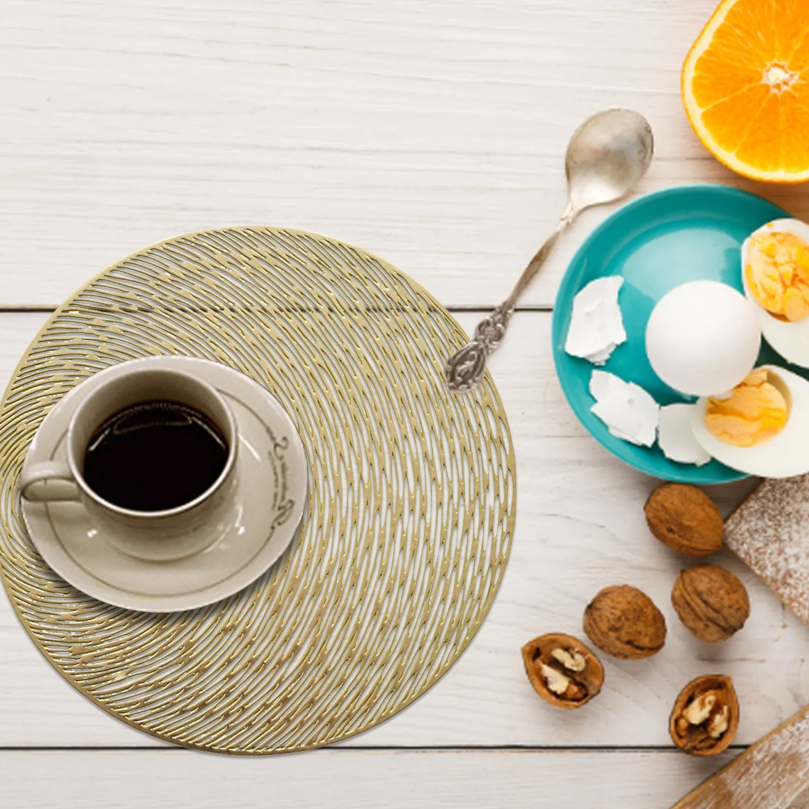 38 см Круглый термостойкий виниловый коврик для посуды и столовых приборов, подставка под напитки, противоскользящая держатель горшка, коврик для стола, кухонные аксессуары Nordic on.