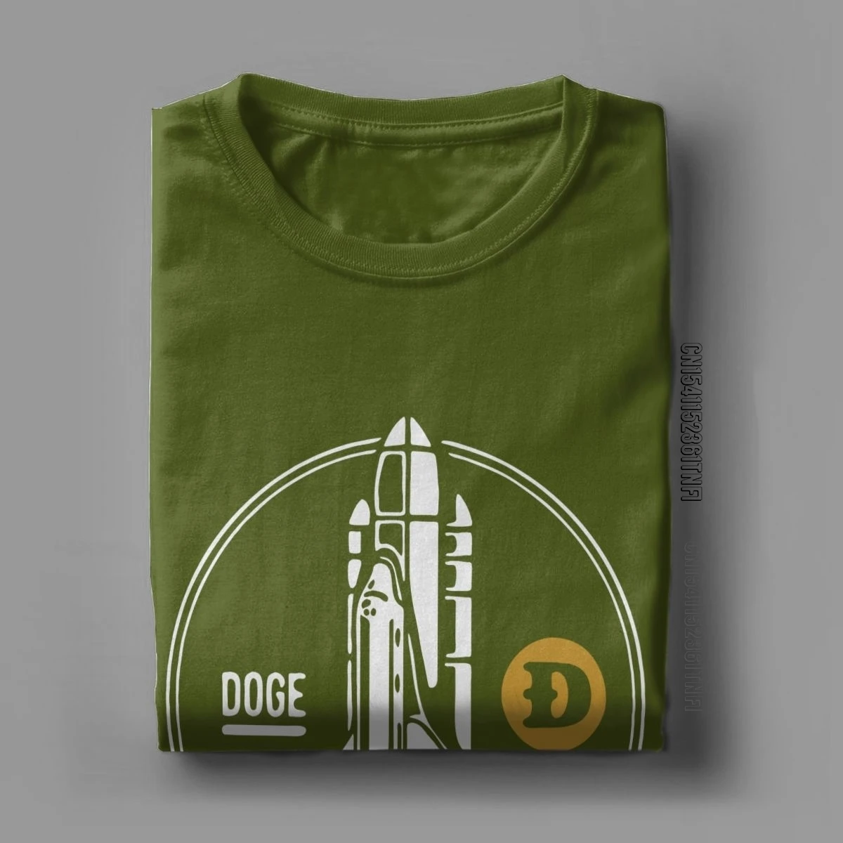 Мужские футболки Dogecoin Rocket To The Moon забавная футболка из чистого хлопка