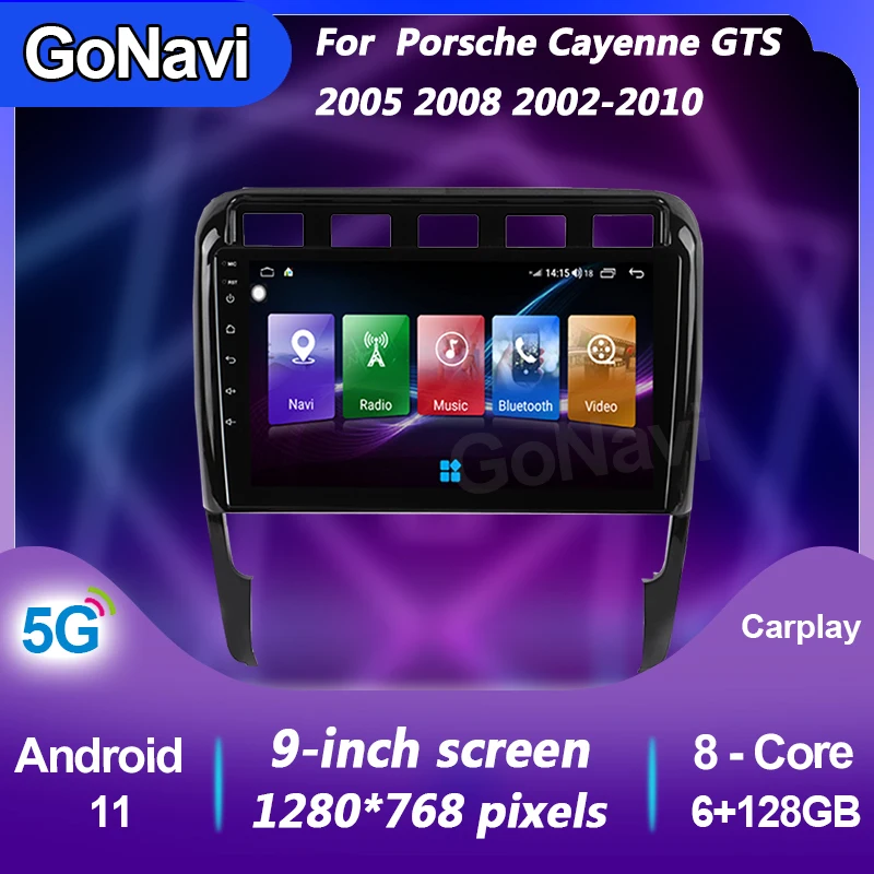 

GoNavi Android 11 Car Radio For Porsche Cayenne GTS Auto Central Multimedi Gps Navigation bluetooth Dvd Player 5G MP5 2005-2010