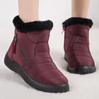 Женские ботинки, классические зимние ботинки, зимняя обувь, женские водонепроницаемые тканевые ботильоны, женские теплые зимние Ботинки на каблуке, женские ботинки
