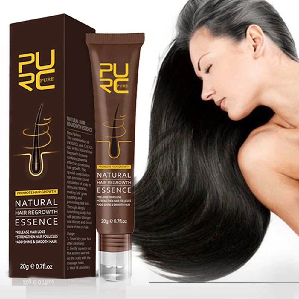 

PURC Natural Hair Growth Oil Thickener Essence Anti Hairs Loss Care Scalp Massage Roller Treatments Fast Grow Hair Oil Products