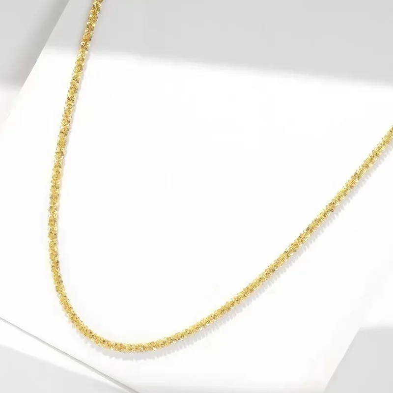 

Women's Gold-plated Necklace Sand Gold Gypsophila Clavicle Chain Pure Imitation Gold Color 24K Jewelry Wholesale Jewelry Charm