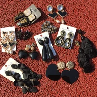 2020 new womens earrings fashion retro noble black metal drop earrings for women girl party jewelry wholesale