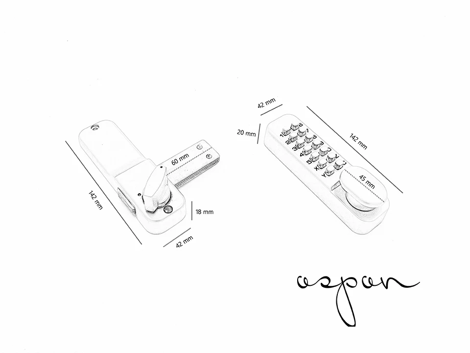 OSPON Keyless механические дверные замки цифровая клавиатура пароль машинный код Водонепроницаемый дверной замок OS25A