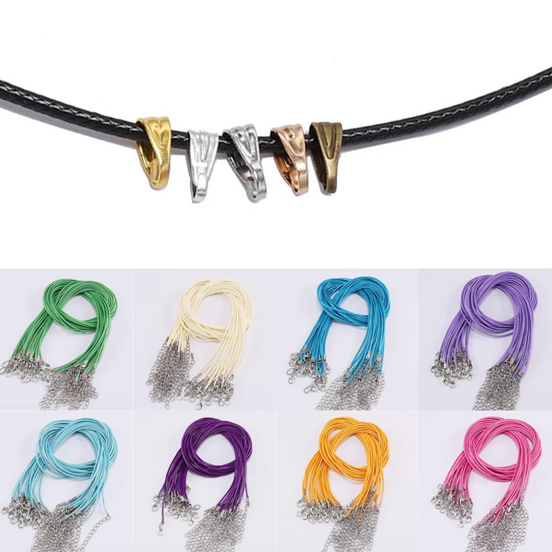 10Pcs/Lot 2mm Width Genuine Leather Cord Colorful Adjustable Braided 50cm Rope for DIY Necklace Bracelet Jewelry Making Findings | Украшения