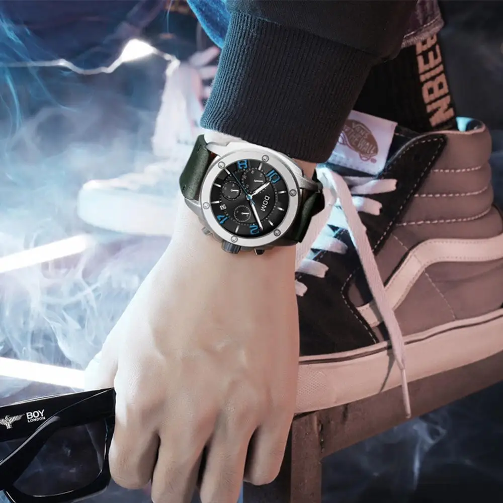 

New DOM Mens Watches Top Brand Luxury Men Military Sport Wristwatch Leather Quartz Watch Men erkek saat Relogio Masculino 2020