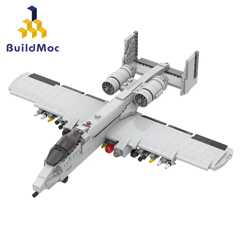 

BuildMoc военный самолет Thunderbolt II строительные блоки MOC WW2 военный самолет Кирпичи Модель игрушки для детей