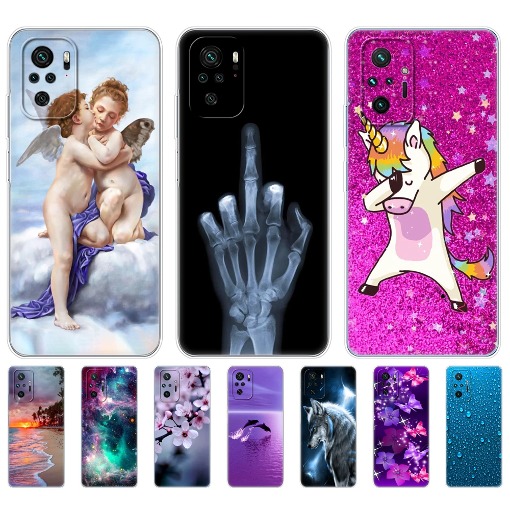 for xiaomi redmi note 10 10s case 4g 5g silicon soft tpu back on redmi note 10 pro global phone cover note10 s bumper etui funda free global shipping