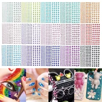 828pcs 5set 345mm self adhesive rhinestone stickers crystal sticker for nail beauty face makeup face phone diy decoration