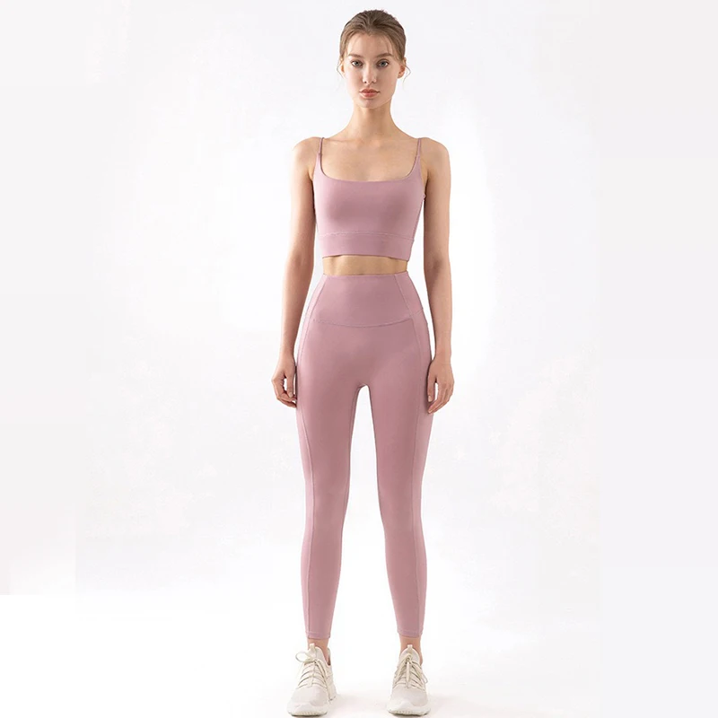 

2 Pieces Seamless Yoga Set Women Gym Clothes High Waist Leggings Sports Bra Set Fitness Sportswear Workout Sports Suits