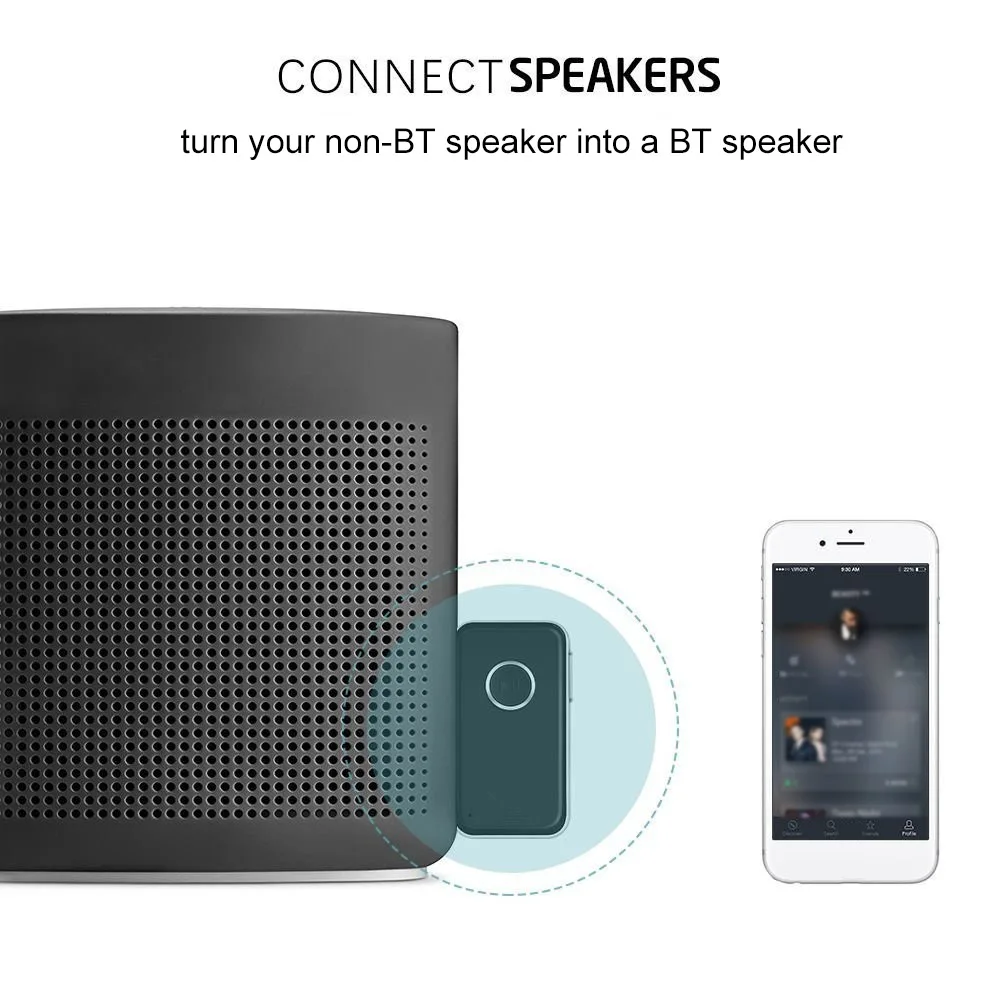 Миниатюрный беспроводной Bluetooth 4 1 музыкальный аудиоресивер - Цена: 1007.92