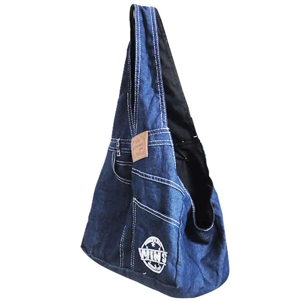 Синяя джинсовая ткань для домашних животных собак слинг ручная сумка кошек