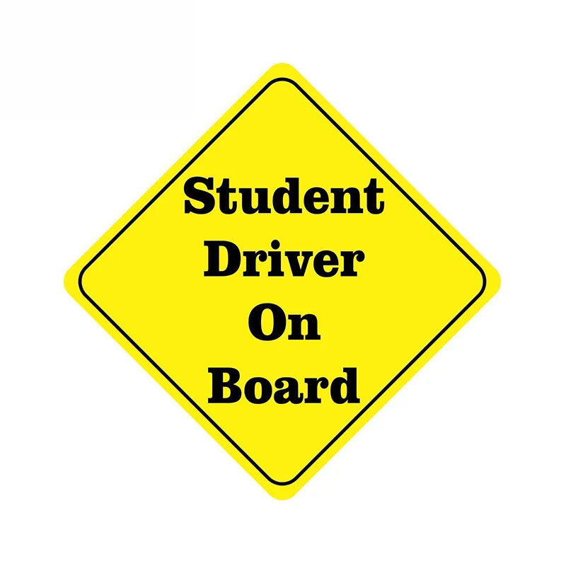 

13cm x 13cm Student Driver on Board Car Stickers Safety Sign Bumper Decals Suitable for JDM VAN Decor Camper