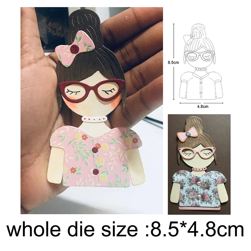 

Merry Christmas Girl Metal Cutting Dies Stencil Scrapbooking DIY Album Stamp Paper Card Embossing Decor Craft