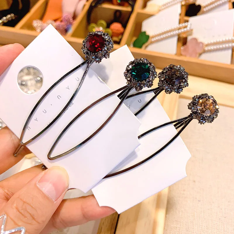 1 шт. новые цветные заколки в стиле ретро с кристаллами шикарные широкими краями
