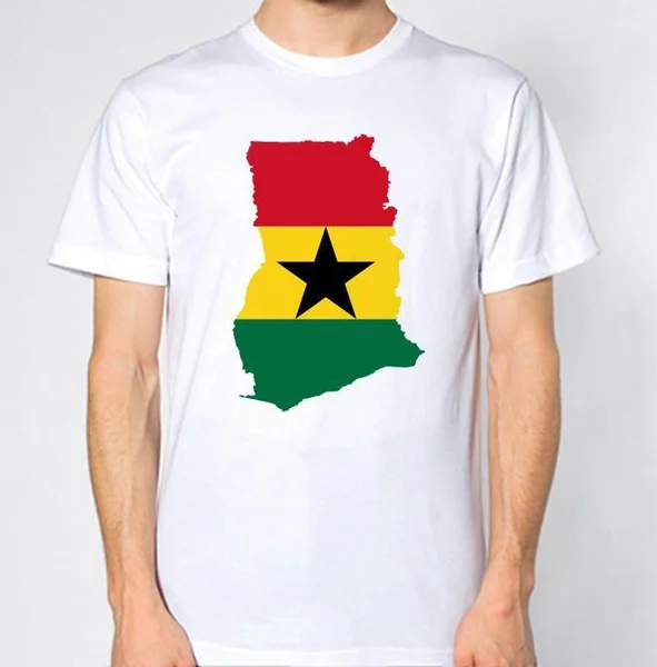 

Новая футболка из Ганы, флаг страны, Карта города