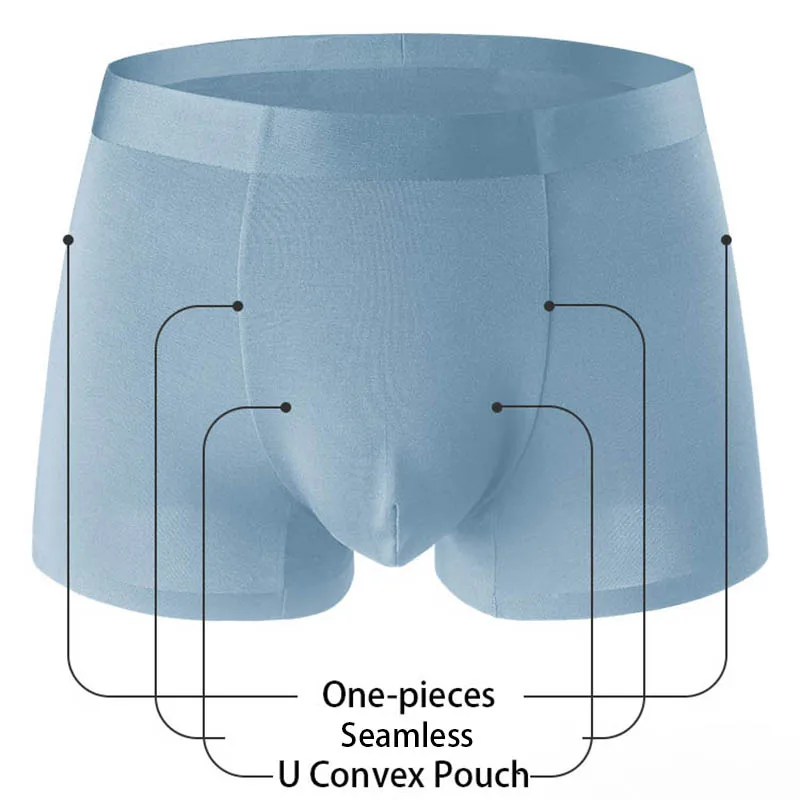 Трусы-боксеры IYUNYI мужские Бесшовные шелковые антибактериальные шорты спандекс 3D
