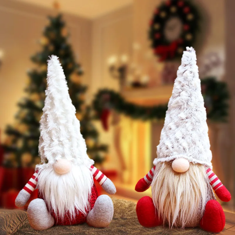 

Карликовый эльф, подарок Санта-Клауса, шапка-свитер, милая безлицевая кукла гном, украшение для дома на Рождество, День благодарения, новый г...