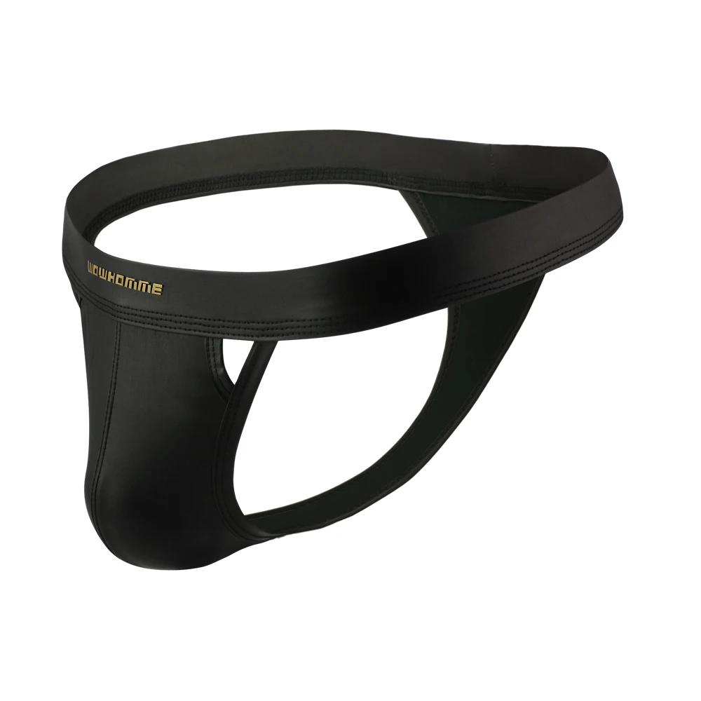 Мужские гей сексуальные трусики Тонги выдалбливают Лакированное кожаное нижнее