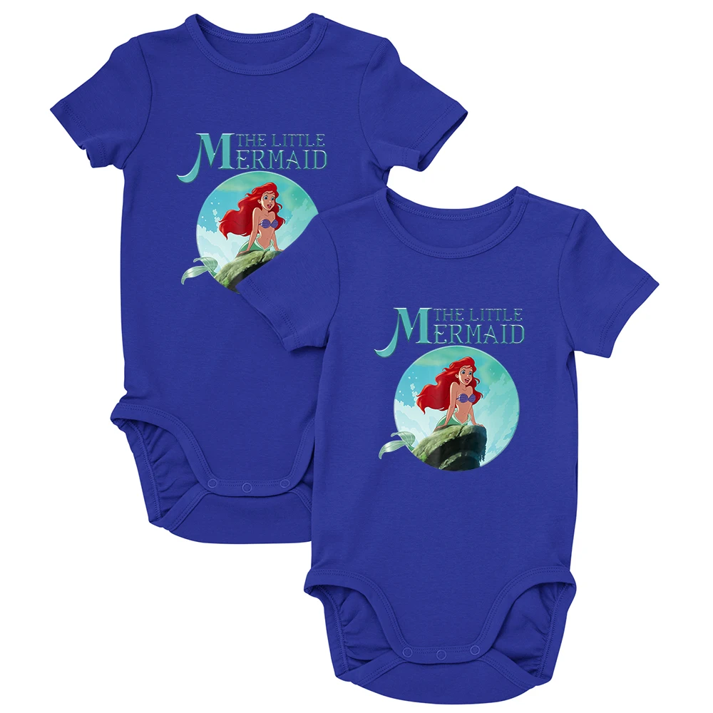 Monos infantiles con dise&ntilde;o de princesa de Disney, productos de verano, para exteriores, para las cuatro estaciones, Color c&oacute;modo, mono de beb&eacute; de 0 a 24M, cuello redondo, novedad de verano-1