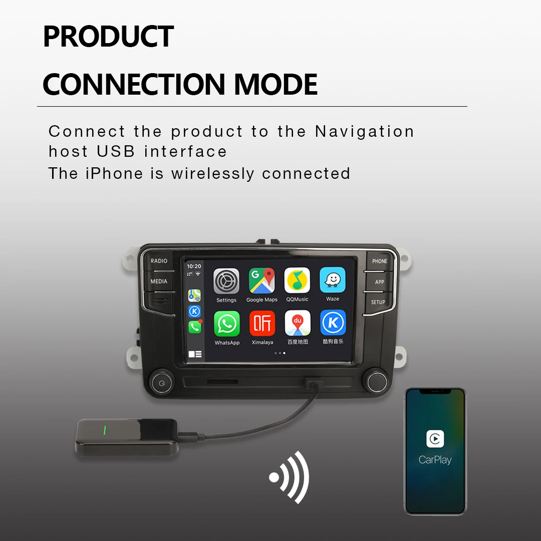 2 0 Беспроводной активатор коробки CarPlay USB преобразователь заводской проводной в