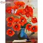 GATYZTORY 5d алмазная живопись, красные цветы вышивка крестом Стразы Полный плацу Алмазная вышивка Продажа Декор для дома подарок 5d Diy Handm