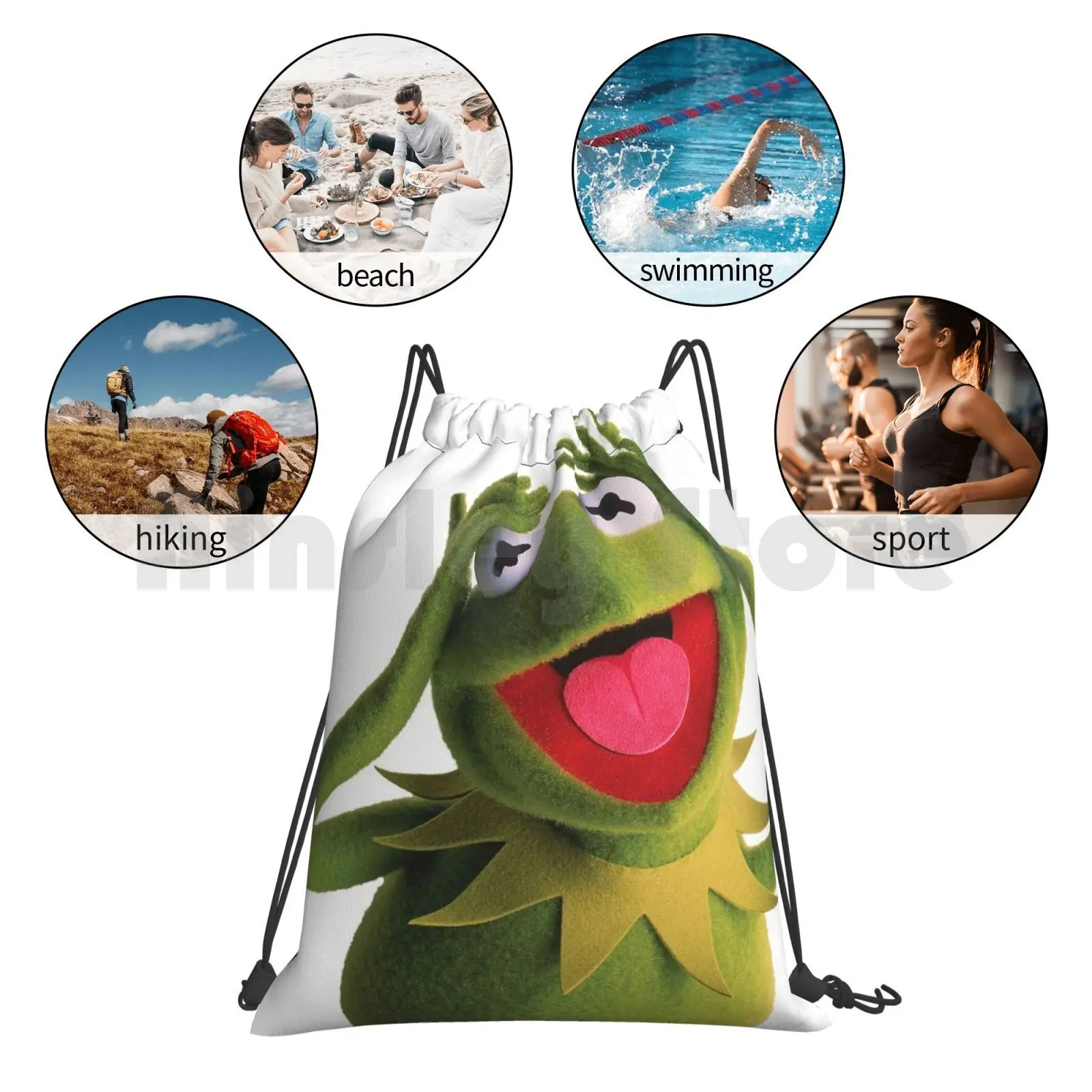 The Frog ( ) Backpack Drawstring Bags Gym Bag Waterproof Funny Humor Meme Memes Filthy Frank Drageonz | Багаж и сумки