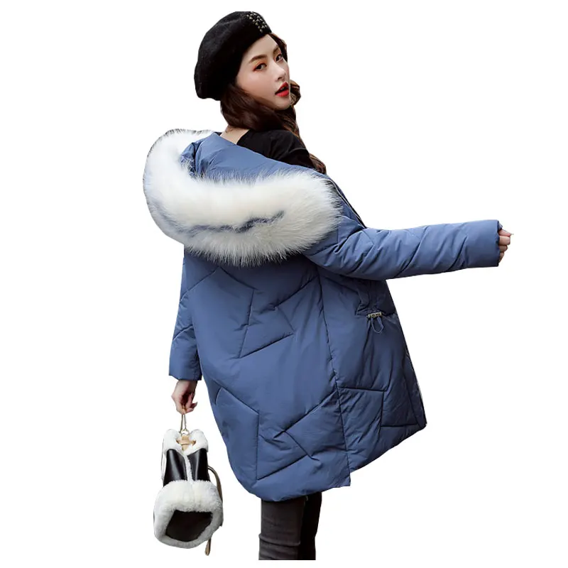 Шикарное длинное меховое пальто для женщин с капюшоном зимнее пуховое пекарни