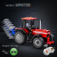 technical agricultural vehicles building block 2 4ghz rc plow harrow truck bricks bricks radio remote control toys collection