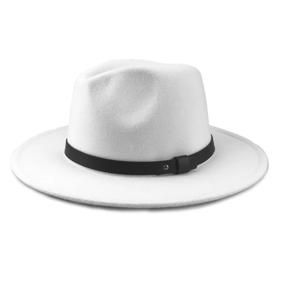 

Simple Women Men Wool Vintage Gangster Trilby Felt Fedora Hat British Wide Brim Gentleman Elegant Lady Winter Autumn Jazz Caps
