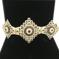 moroccan style belt rhinestone body jewelry adjusts length of european metal waist chain caftan wedding dress metal belt