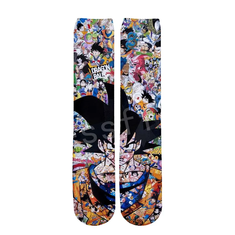 Like pic Tessffel Горячая Аниме Dragon Ball Z Goku Saiyan Harajuku, унисекс, Повседневные детские носки, модель 3D полный с рисунком кролика для мальчиков и девочек/мужские/женские разноцветные безбортные носки S-1 - Цвет: Like pic