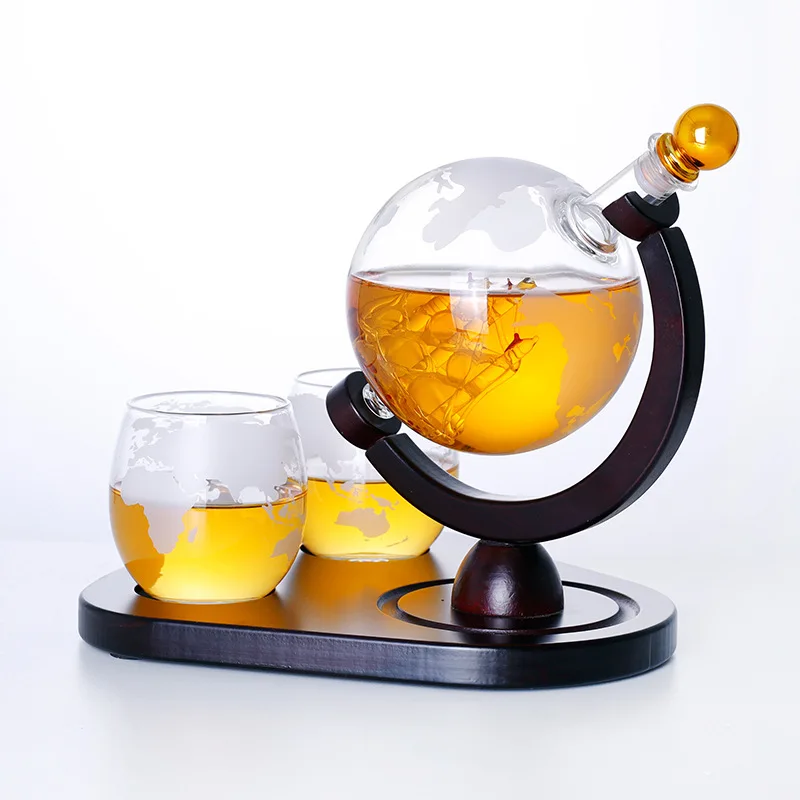 

Earth Shape Glass Wine Set Whiskey Glass Vodka Container Bar Kit Home Decoration Wine Decanter High Borosilicate Glass Bottle