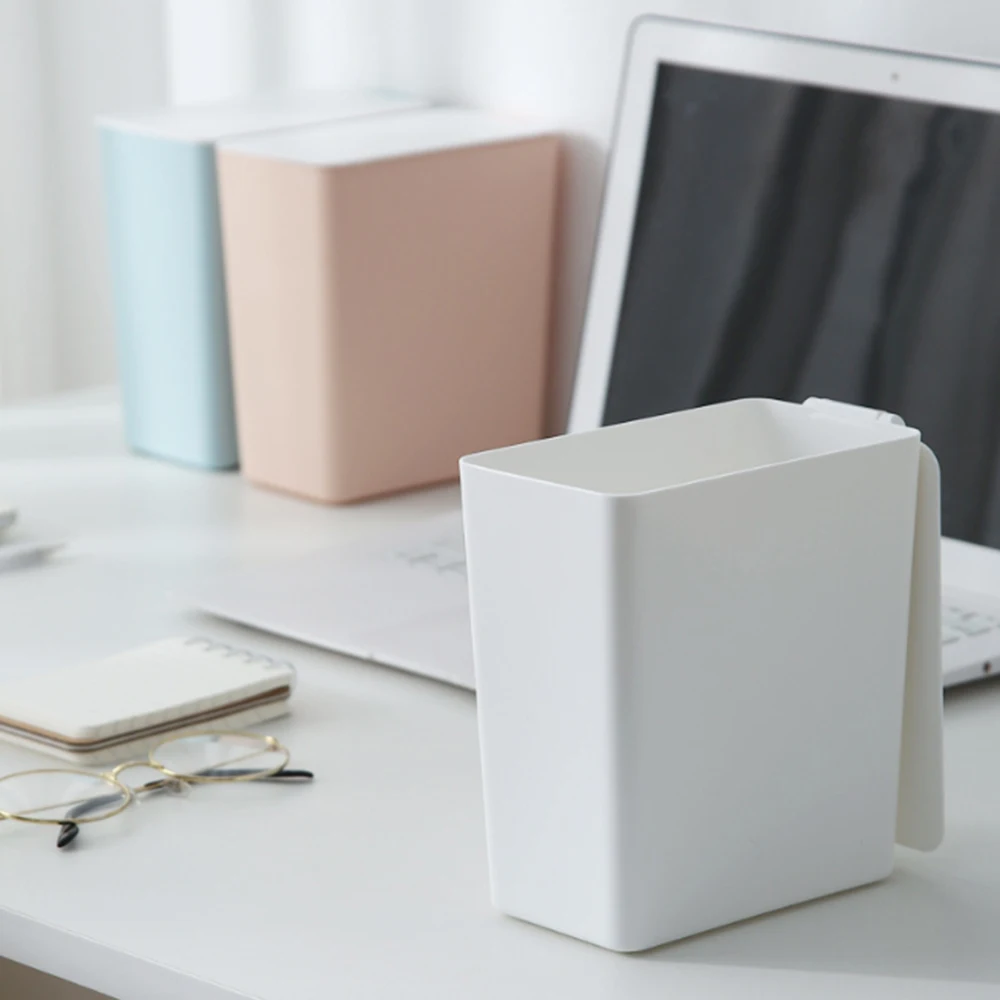 

Mini Solid Color Desktop Waste Bins Dustbin Trash Can Kitchen Storage Bucket Rubbish Holder Bin Storage Organizer Home Decor