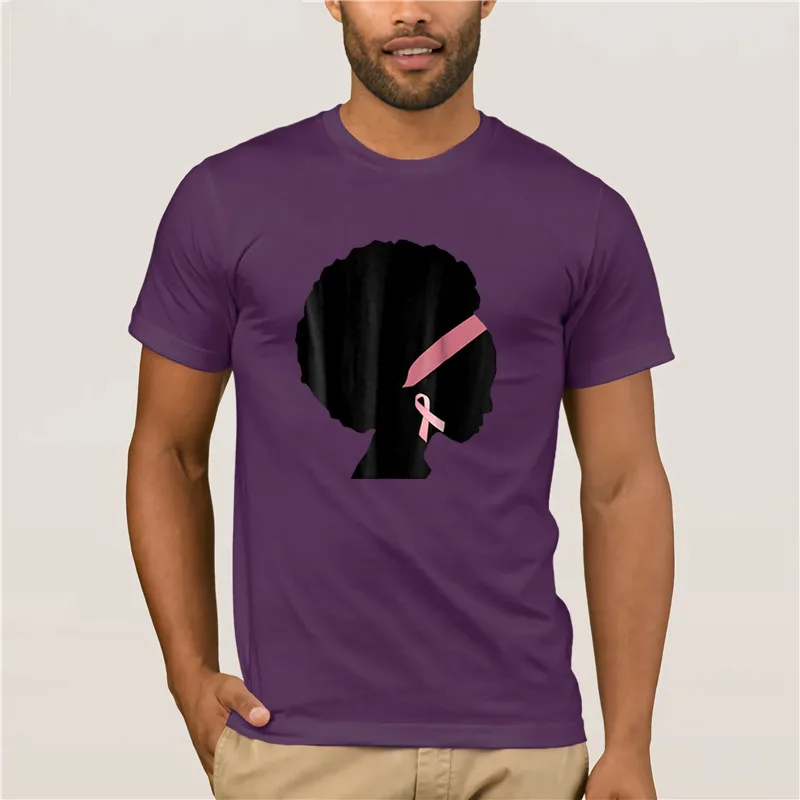 

Trendy Creative Graphic T-shirt Top new men Breast Cancer Black men Awareness 100% Cotton Short fashion T-shirt men
