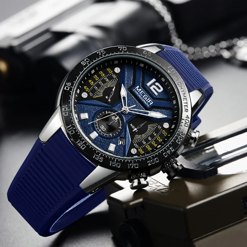 Top Brand men Watches Quartz Men's Silicone Sport Wrist Watch Chronograph Military Men Clock Male Waterproof Relogio Masculino