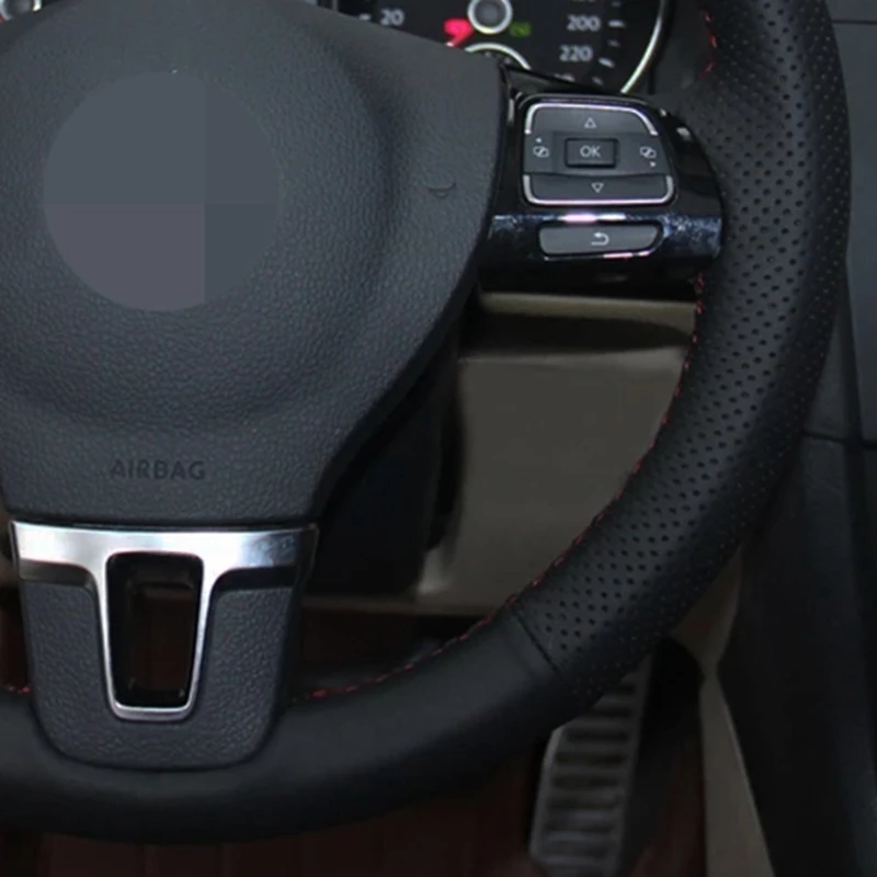 diy black soft artificial leather car steering wheel cover for volkswagen vw gol tiguan passat b7 passat cc touran jetta mk6 free global shipping