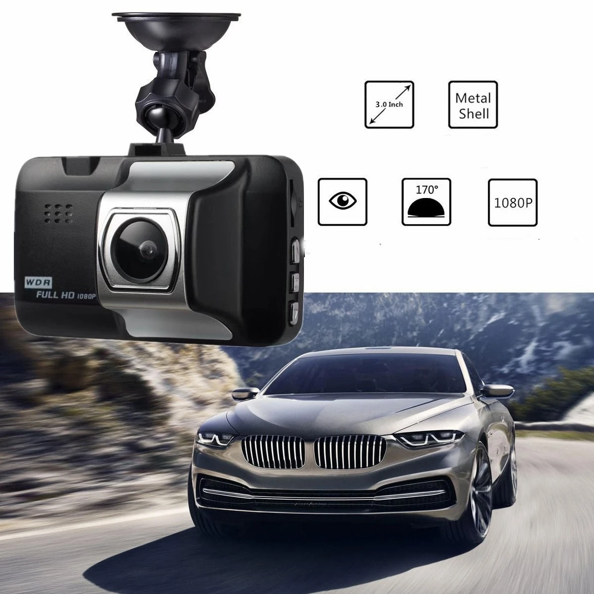 

4K Great Night Vision h.264 Car Dash Camera wifi Car DVR support charging on holder
