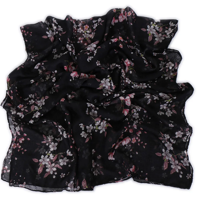 

Women Printe Floral Viscose Scarf Shawls Muslim Hijab Flower Wraps Headband Turbans Autumn Scarves/Scarf 180*80cm 1PC Retail
