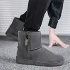 Мужские зимние ботинки, водонепроницаемые Нескользящие высокие сапоги из овечьей кожи с бархатной подкладкой, теплая обувь из хлопка для мужчин, новинка 2021