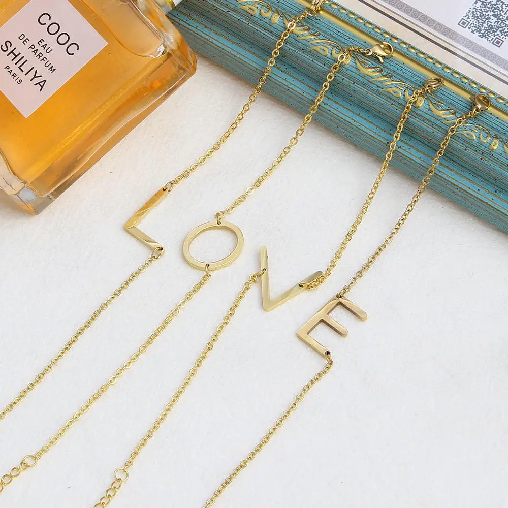 Большой боковый браслет с инициалами из нержавеющей стали начальный ювелирный