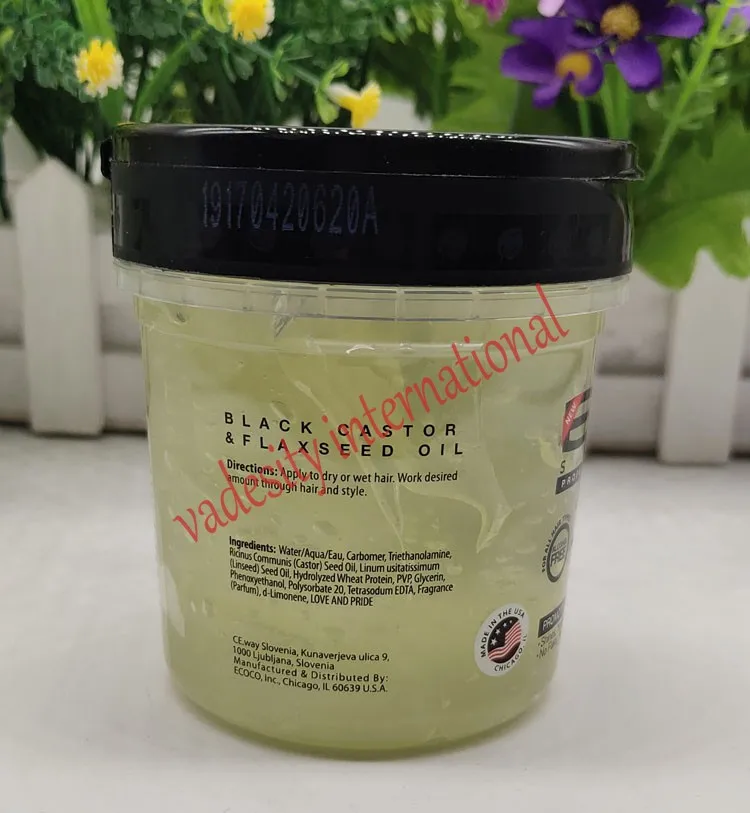 Эко стиль черный касторовое льняное масло гель для укладки/235 мл|gel gel|gel oilgel eco styler |