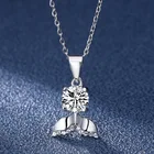 Ожерелье с подвеской в виде хвоста русалки, серебро 925 пробы, бриллиант огранки D, 1 карат, рыбная цепь