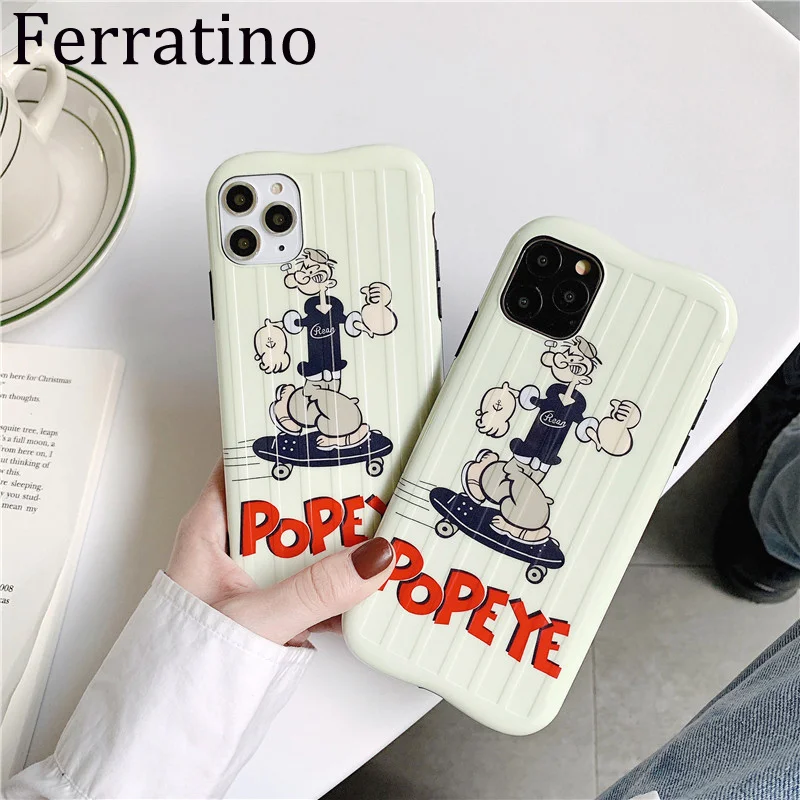 Забавный мультяшный чехол Popeye для iPhone 11 Pro задняя крышка XR XS Max X 7 8 Plus силиконовые