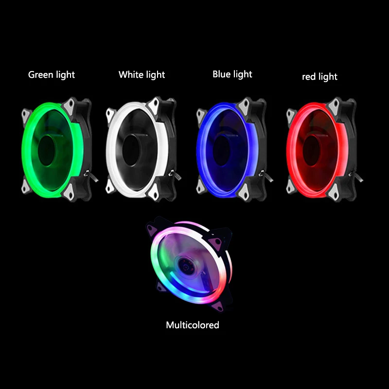 RGB Cooling Fan 120mm Colorful PC Computer Ultra Silent LED Case Heatsink Cooler DC 12V Blue Red White Radiator | Компьютеры и офис