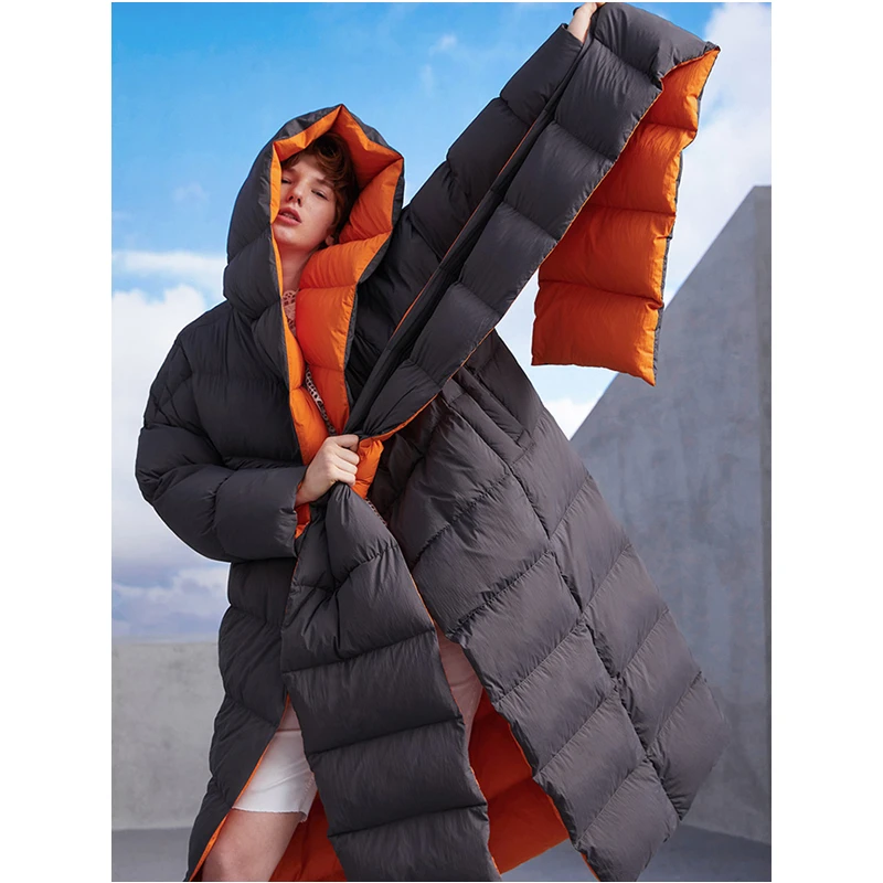 MissFoFo 2019 Новая модная женская однотонная Закрытая пуговица белый гусиный пух