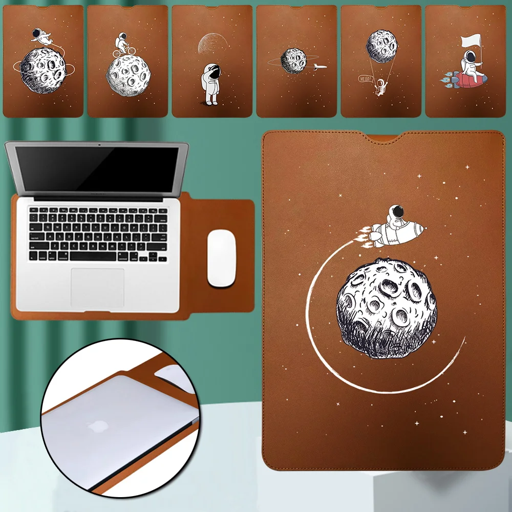 

Чехол для ноутбука 11/13/14/15 дюймов, сумка для ноутбука Macbook Air Pro M1 13,3, чехол для Huawei Xiaomi, кожаный портфель в стиле астронавта