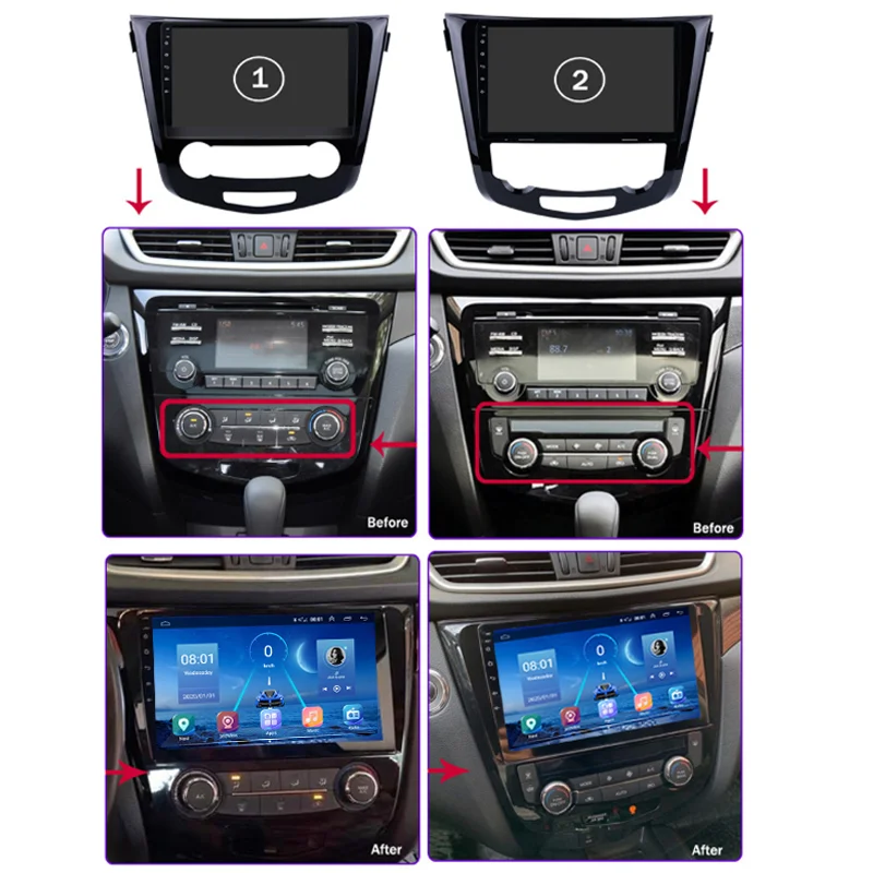 Автомагнитола для Nissan X-Trail Qashqai J11 J10 Rouge 2014-2019 мультимедийный DVD-проигрыватель на