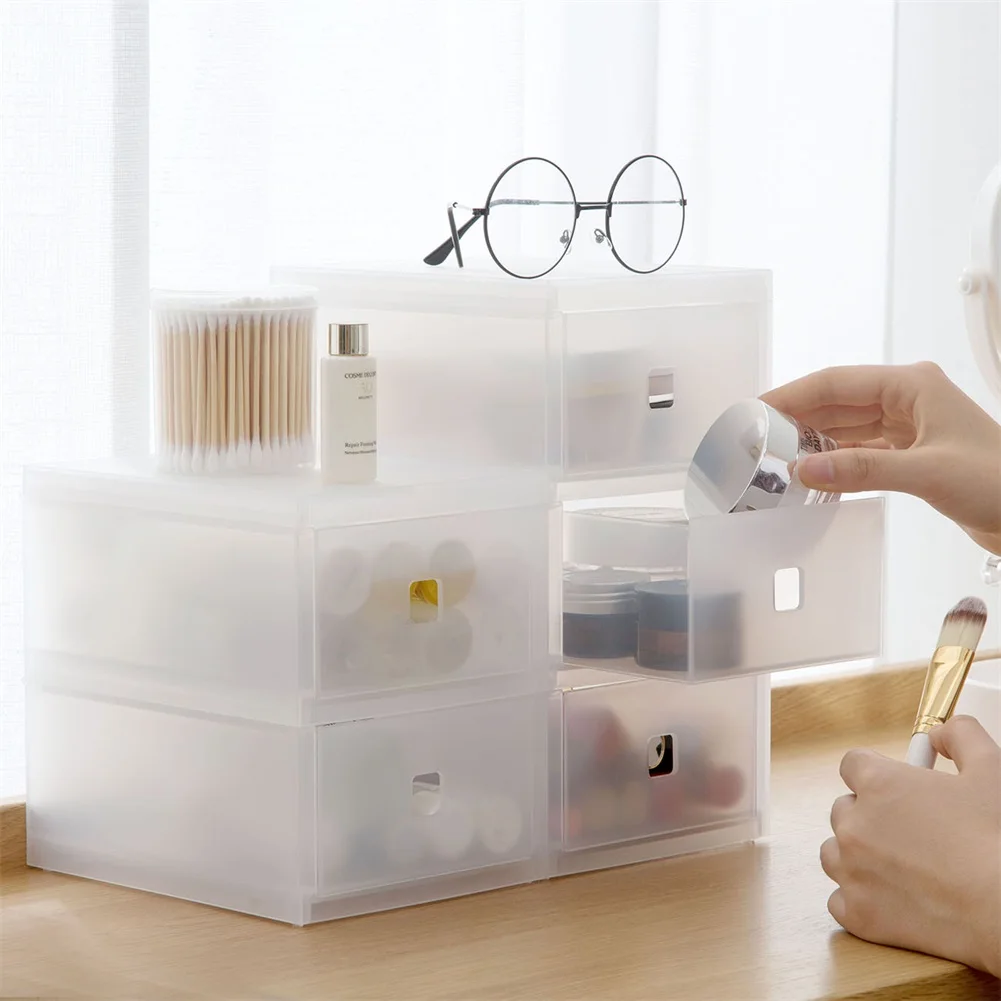 

Dormitory Student Storage Box Desktop Drawer Type Plastic Stationery Hand Account Sundries Small Storage Box Transparent